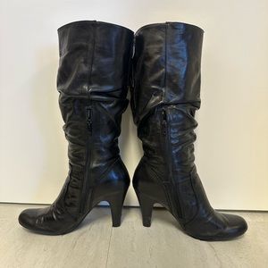 Guess black leather boots size 10